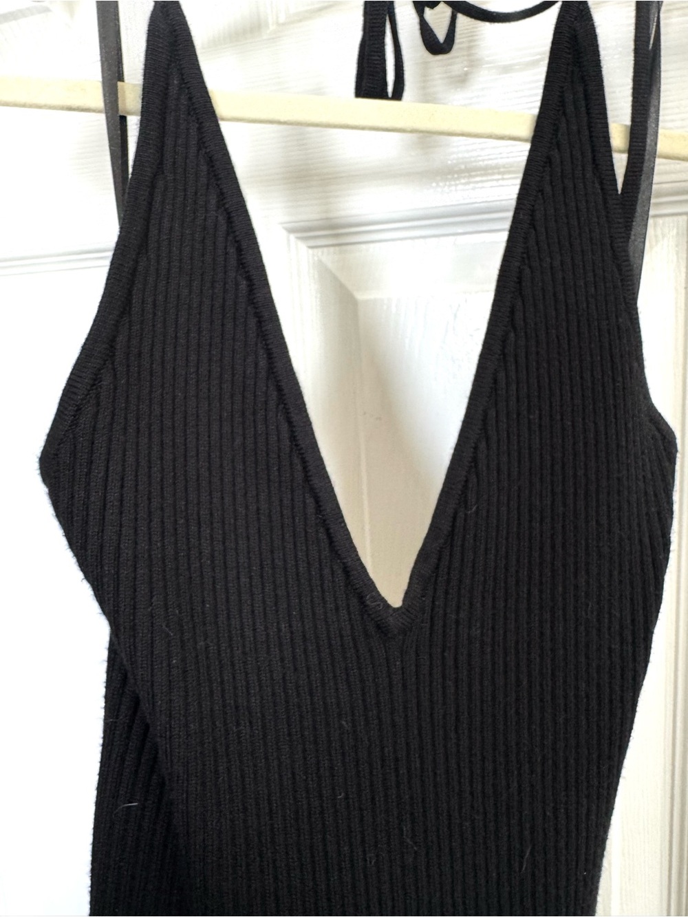 Black Classic  V-Neck Knit dress